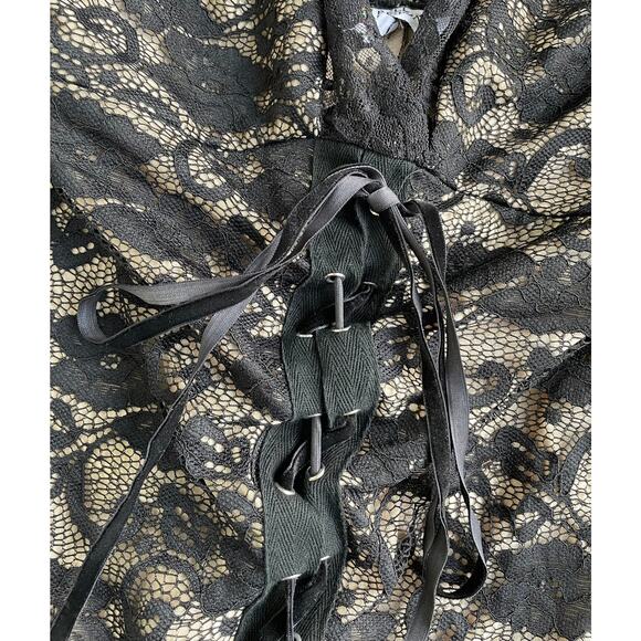 90's 00's vintage lace corset bodycon y2k micro mini dress XS - Picture 7 of 7